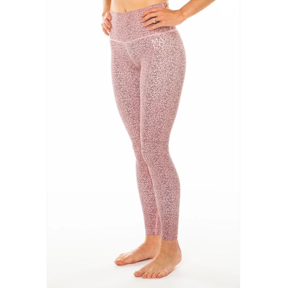 MALO Republic Baby Cheetah Print Pink High Rise Luxe Leggings Medium